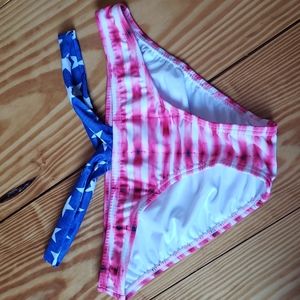 Red White & Blue Bikini Bottom Size 4 / Small July 4th Flag Style